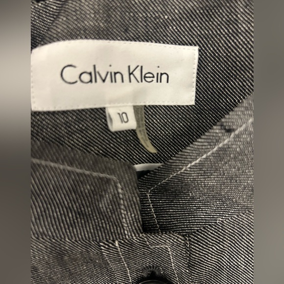 🆕Calvin Klein Women’s Size 10 Linen Blend Short Sleeved Belted Jacket Blazer - Picture 4 of 5